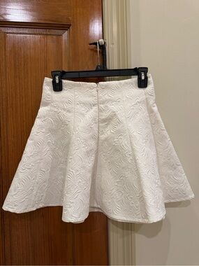 Jealous Tomato White Jacquard Mini Skirt